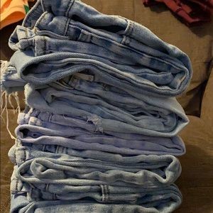 5 pair of pacsun light wash skinny jeans